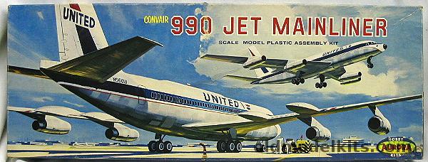 Aurora 1/107 Convair 990 Jet Mainliner United Airlines, 397-198 plastic model kit